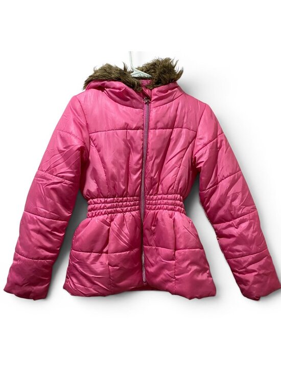 Rothschild Other - Rothschild Girls Puffer Jacket Pink Faux Fur Hood Winter Coat Size XL 16